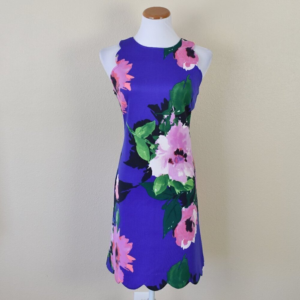 Vince Camuto Scalloped Floral Dress - 6 - Picture 1 of 9
